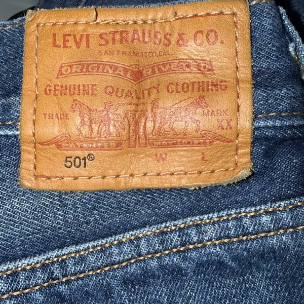 Levis 501 Premium Shorts Womens 28 Blue High Rise Distressed Cutoff Denim - Image 9