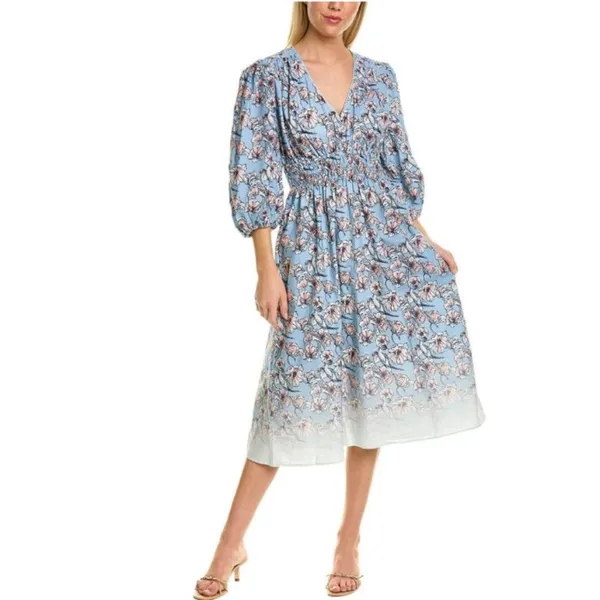 St.‎ Roche Auberon Midi Dress Size 10 Organic Cotton Coastal Beachy Vacation - Image 13