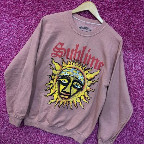 Sublime 40 oz to Freedom Sun Ska Band Oversized Crewneck Sweater Small - Image 3