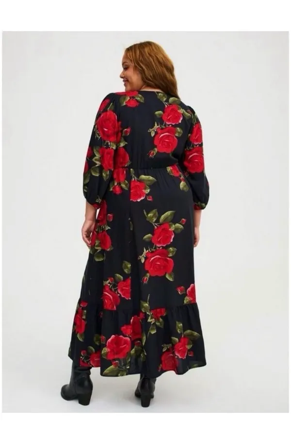 Torrid Black Floral Maxi Dress - Image 4
