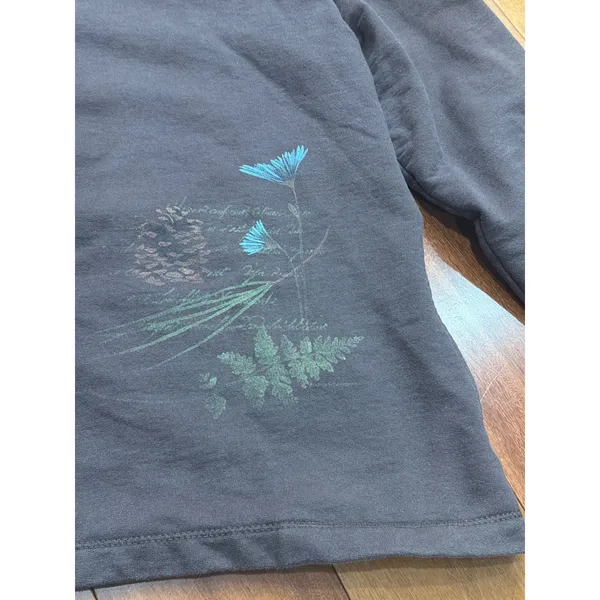 Artisans‎ Vintage Women Cardigan Dragonfly Fern Botanical Print Size XL - Image 4