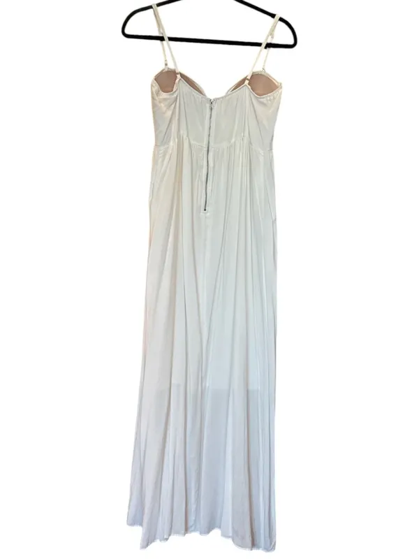 Sz M Sunny Girl Lightweight Lined Built-In Bra Gold Stud Detail Maxi Dress - Image 2