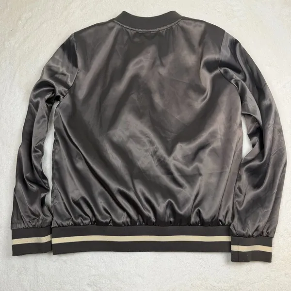 DownEast Charcoal Bomber Jacket with Floral Embroidery‎ - Image 2