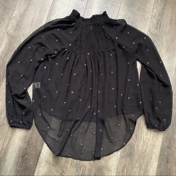 Free People Ready to Run Chiffon Boho Top Sheer Black Size XS - Image 10