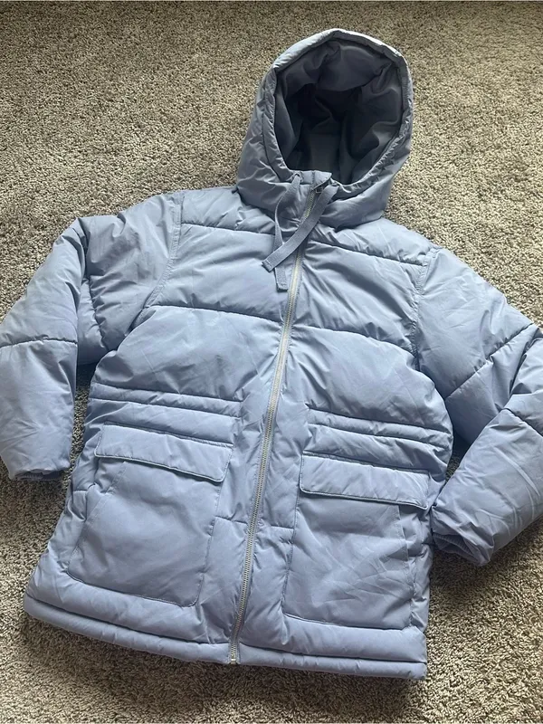 Universal Threads Light Blue Hooded Puffer Coat - Image 2