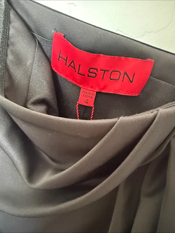 Halston Heritage Isla Strapless Draped Satin Mini Dress Black Size 4 NWT - Image 3