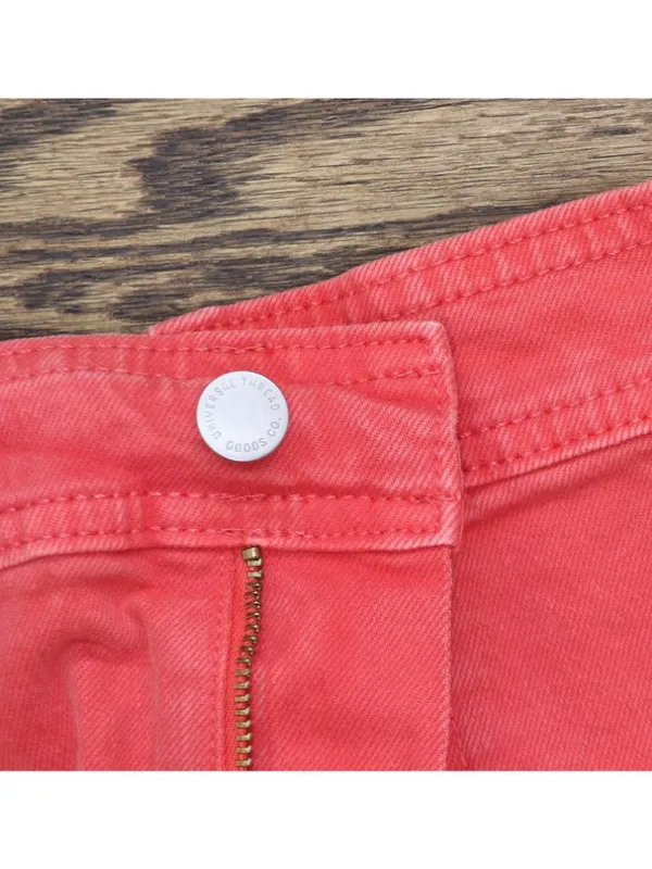 NWT Universal Thread High-Rise Sailor Denim Jean Shorts 93070841 Red 16 - Image 7
