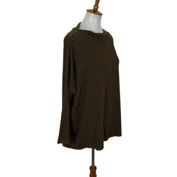Bryn Walker Houndstooth Oversized Knit Tunic Top‎ Brown XXS - Image 4