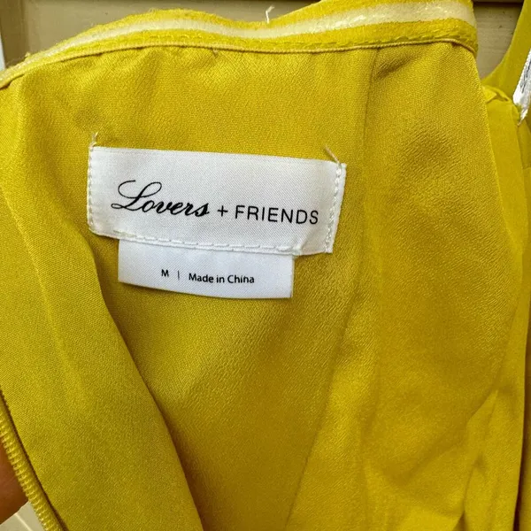 Lovers and Friends Karen Yellow One Shoulder Wrap Mini Dress Sz M - Image 6