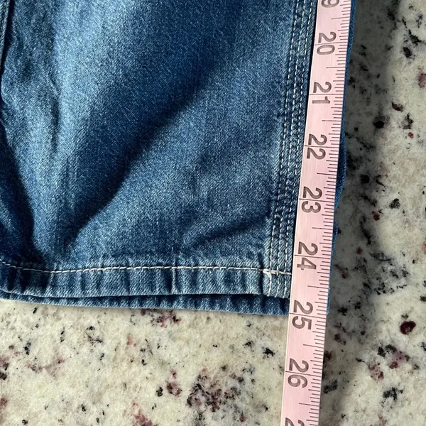 Free People Chloe Baby Barrel Jeans Women XS‎ Blue Boho Elastic Back Distressed - Image 12