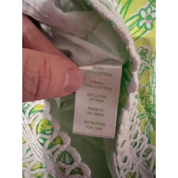 Lilly Pulitzer Size 2 Crazy Cat‎ House Print Cotton Mini Skirt with Crochet Trim - Image 3