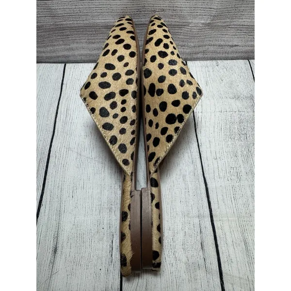 Madewell Remi Mule Leopard Print Flats Womens Size 6 Calf Hair Quiet Luxury - Image 5