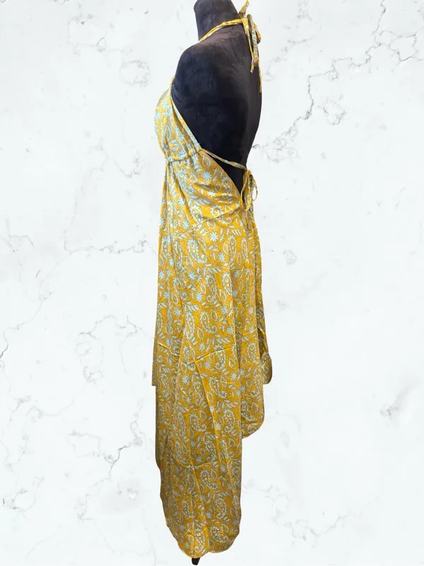 OCEAN BLUE APPAREL Halter Maxi Dress Boho Bohemian Paisley Shimmer Open Back - Image 12