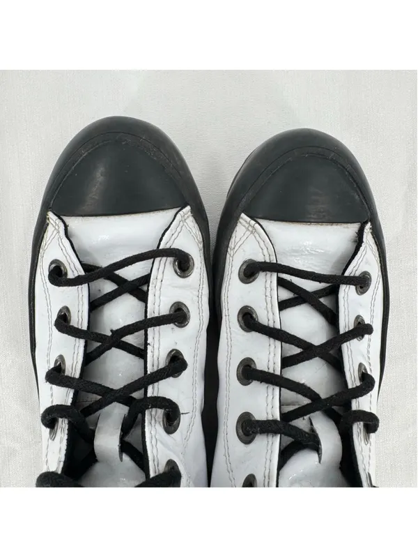 Converse All Star Chuck Taylor Lugged High Top Sneakers White Patent Leather 6 - Image 6