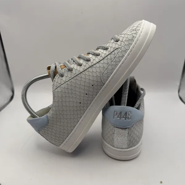 P448 Women's John Margot Sneaker Shoes Blue White‎ Cork Size EU 36 US Size 6-6.5 - Image 6