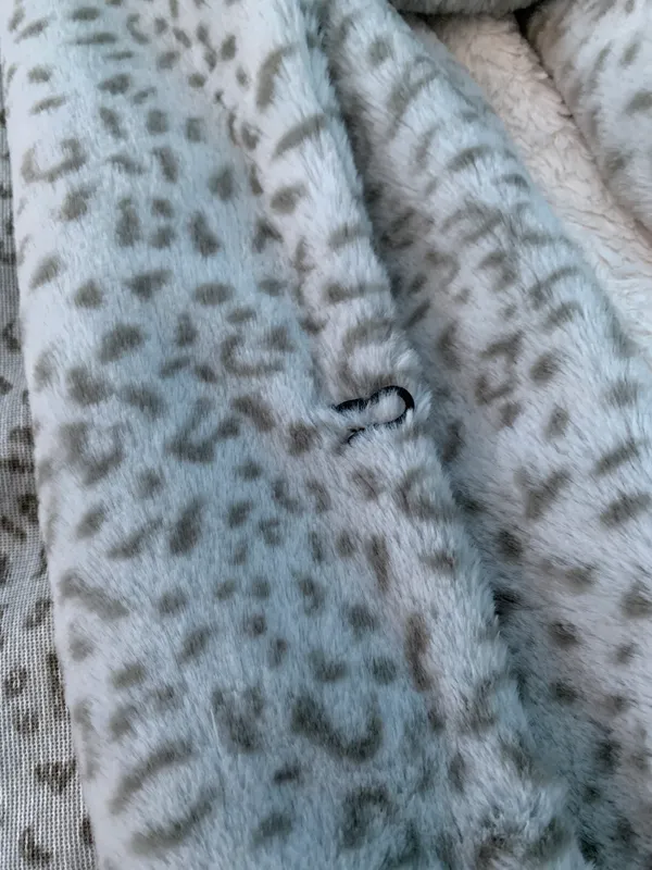 Faux Fur Cheetah Coat Blue - Image 4