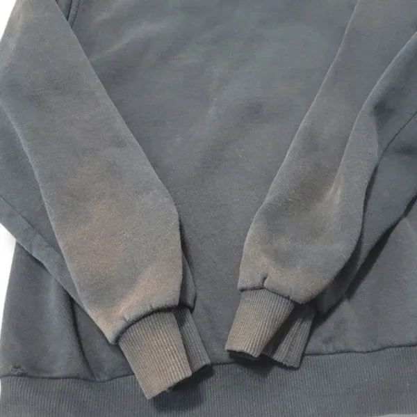 Nike Sweatshirt Size Large Full Zip Up Hooded Sweatshirt Embroidered Logo Faded Fading Black - Image 7
