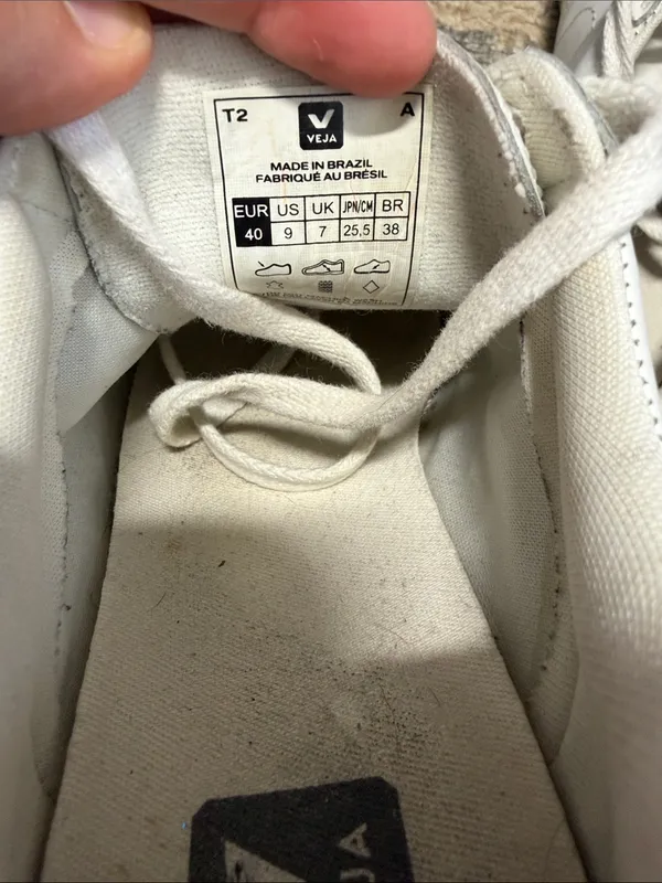 Veja‎ Esplar White Leather Sneakers Size 9 - Image 3