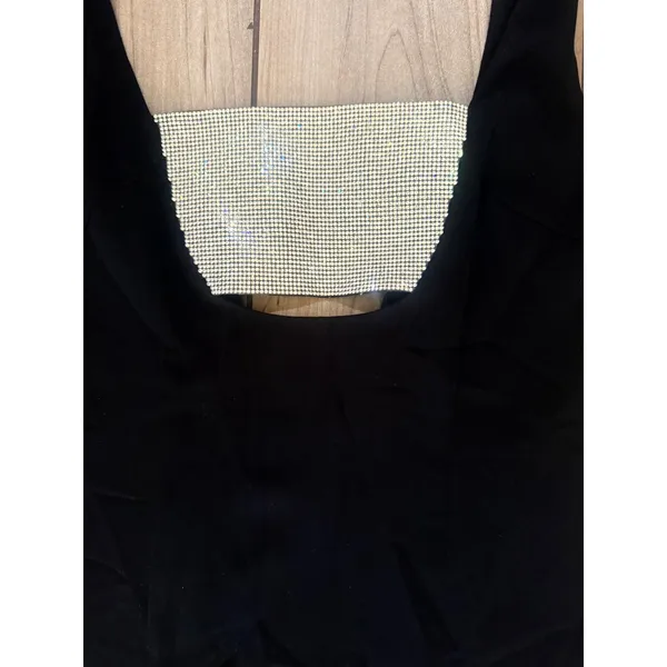 New!‎ SUPERDOWN Dawn Mini Dress Black Cutout Embellished Small - Image 4