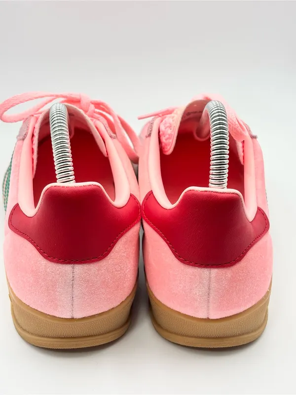 adidas Originals Gazelle Indoor W Glow Pink Court Green Gum Women Casual JI2713 - Image 4