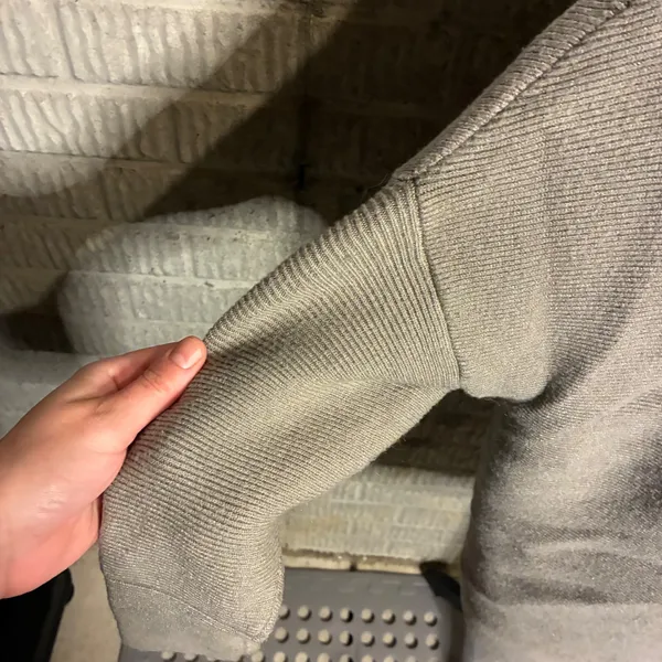 Amazon Taupe Ribbed Mock Neck Dolman‎ Sleeve Knit Sweater Size M Neutral Cozy - Image 3