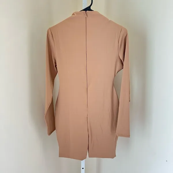 SKIMS Womens Large Nude Sienna All‎ In One Long Sleeve Mid Thigh ONE PIECE - Image 5