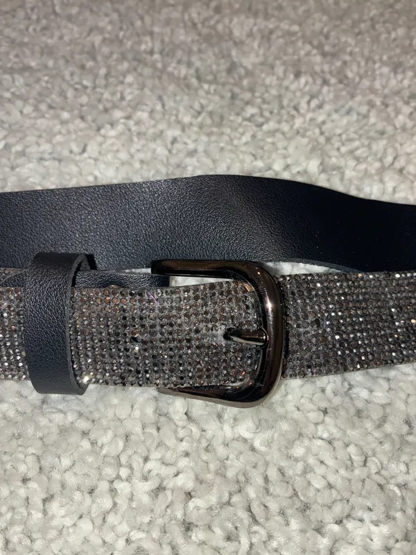 Garage Gray Rhinestone Belt NWOT - Image 2