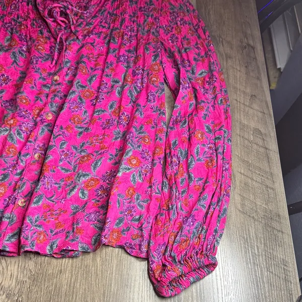 Maeve Calais Smocked Floral Peasant Blouse. - Image 3