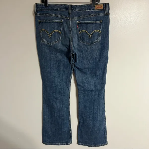 Levis 518 Juniors Size 13 Blue Super Low Stretch Bootcut Jeans Medium Wash‎ - Image 13