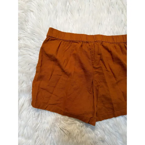 J. Crew Factory Womens Size Small Linen-Blend Pull-On Short Rust Brown High Rise - Image 6