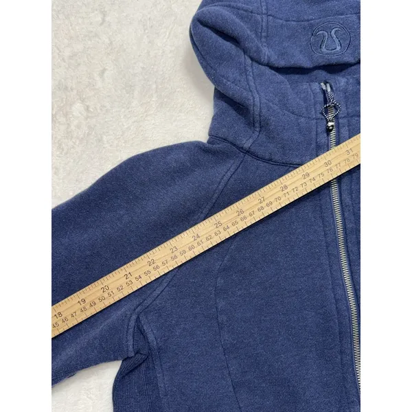 Lululemon Women's Scuba Hoodie Full Zip Dark Blue Yoga pocket stretch Size 8 - Image 7