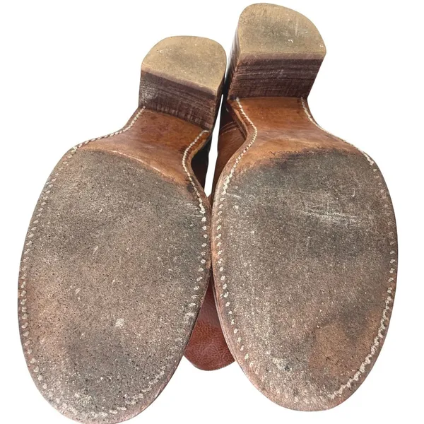 Vintage Frye Campus 14L Tall Boots Pebbled Leather Cognac Brown‎ Women's 9.5M - Image 15