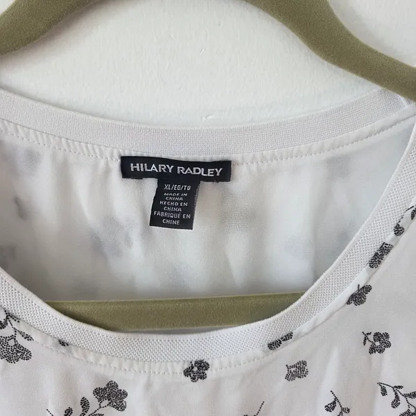 Hilary Radley Chiffon Blouse Top Floral Ditsy White Layered Office Teacher XL - Image 5