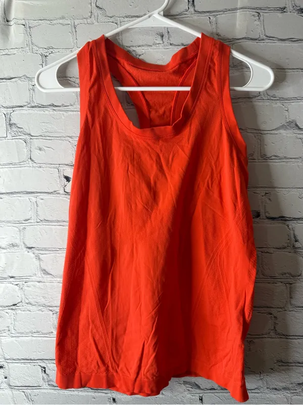 Athleta Women's Sleeveless Athletic Tank Top - Bright Orange medium - Image 2