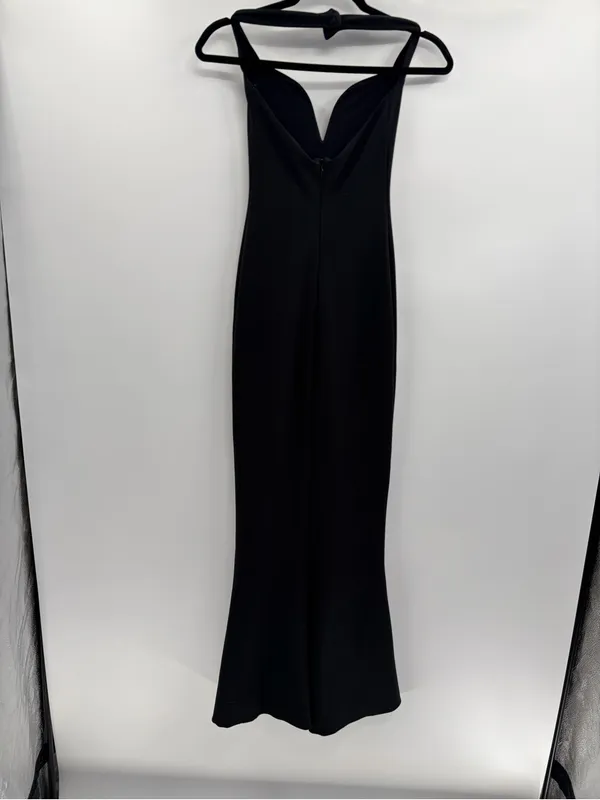 Nookie Madonna black halter event neck slit maxi formal wedding guest dress xs - Image 7