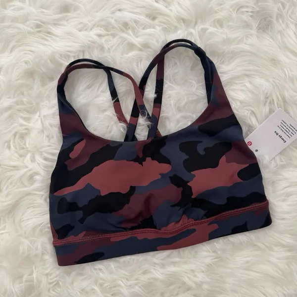 Lululemon Energy Bra Heritage 365 Camo Smoky Red Night Sea Multi Size 2 W2BHES - Image 5