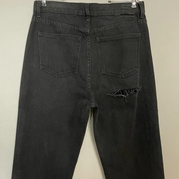 Revice NWT Ex-Boyfriend Jeans Black Distressed High Rise Ripped Size 31 Women‎ - Image 12