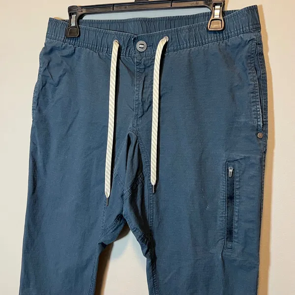 Vuori Ripstop Pant Navy Blue Organic Cotton Stretch Joggers Women's Medium - Image 2