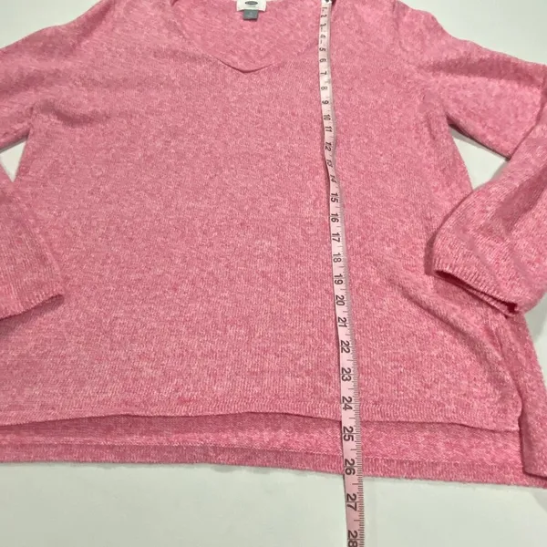 Old Navy Womens Pink V-Neck Long Sleeve Sweater Size XL - Image 5