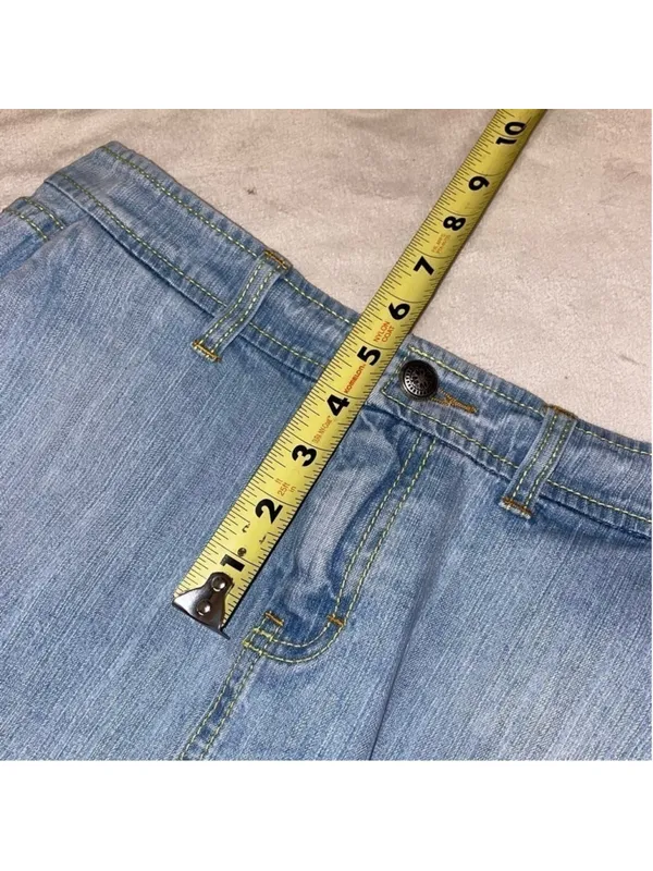 Tommy Hilfiger Y2K Low Rise Lace Trim Denim Mini Skirt Size 4 - Image 12