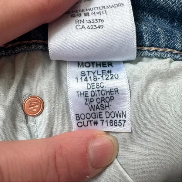 Mother The Ditcher Crop Jeans Boogie Down Blue Size 24 - Image 9
