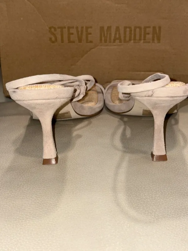 Steve Madden Locke Sandals in Taupe Raffia Tan 7.5 with box Womens high heels - Image 6