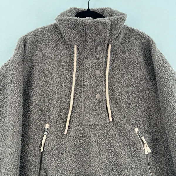 Universal Thread Sherpa Fleece Pullover Jacket L Brown Pink Trim Teddy Outdoorsy - Image 5