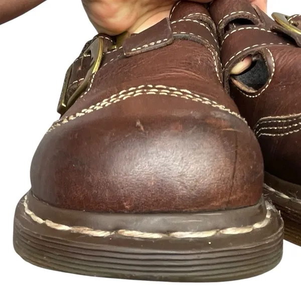 Vintage Brown Dr. Martens CATY 8065 style Mary Jane Buckle Strap Fisherman US 8 - Image 15