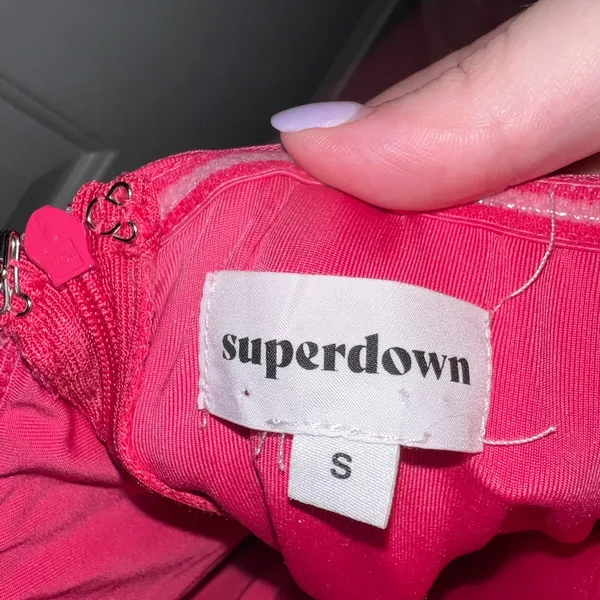 Superdown Sonya Bustier Mesh Dress in Hot Pink Size Small - Image 8