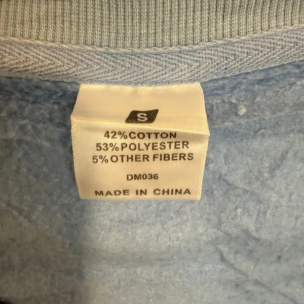 Cropped V-Neck Sweatshirt Women’s Small NEW light pastel Dusty Blue - Image 3