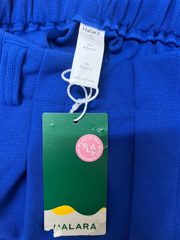 NWT Halara knit Electric Blue Wide Leg Trousers size Small - Image 5