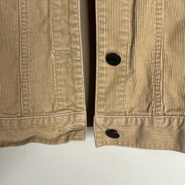 Abercrombie & Fitch Women’s Vintage Cotton Corduroy Jacket Tan Y2K size XS - Image 4