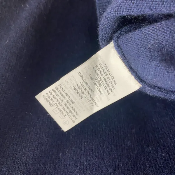 J.Crew Everyday Cashmere Navy Star Crewneck Sweater Size Medium - Image 7