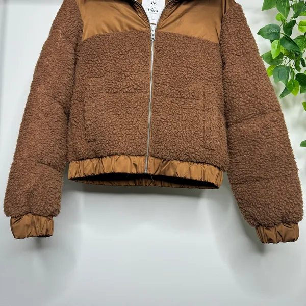 Abercrombie & Fitch Ultra Cropped Mini Puffer Fleece Jacket size Small *FLAWED* - Image 6